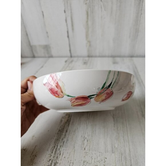 Pier 1 tulip serving bowl salad spring ironstone - Picture 2 of 7